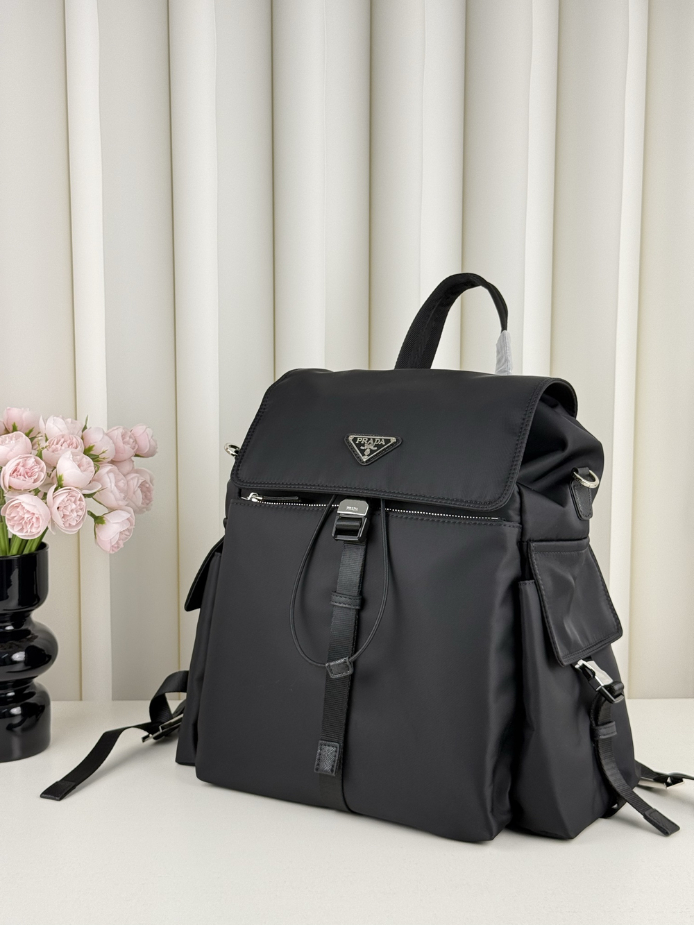 🌹Prada Re-Nylon Drawstring Backpack Triangle Logo - Picture 2 of 9